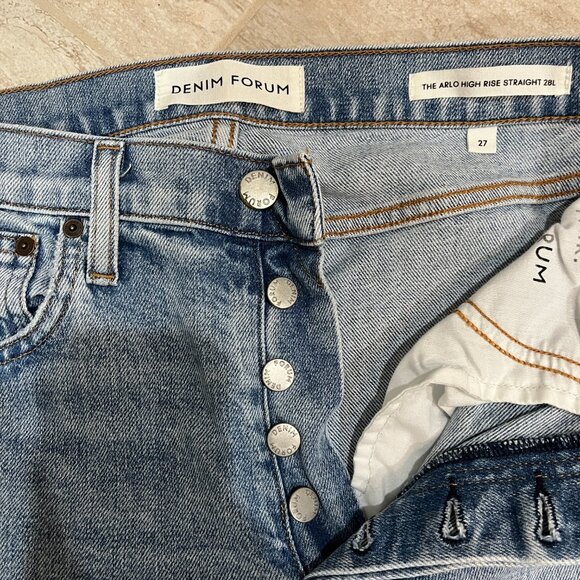 Aritzia Denim Forum Size 27 The Arlo High Rise Button Fly Straight Jeans - Picture 3 of 5